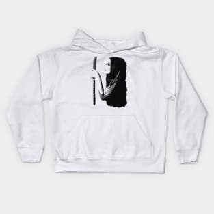 Samurai Girl Portrait Kids Hoodie